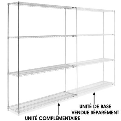 Chrome Wire Shelving Add-On Unit - 72 x 18 x 96" H-2943-96A