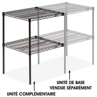 Add-On Unit for Two-Shelf Wire Shelving - 24 x 24 x 34", Black H-2944-34ABL