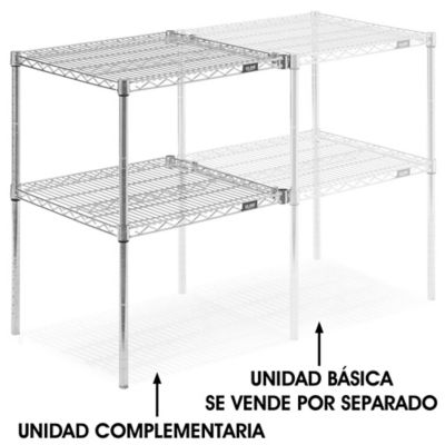 Unidad Complementaria para Estantería de Alambre de Dos Repisas - 24 x 24 x 34", H-2944-34AC Cromada