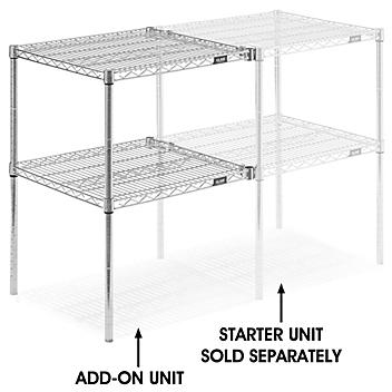Add-On Unit for Two-Shelf Wire Shelving - 24 x 24 x 34"