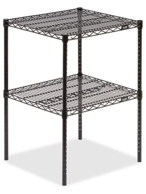Two-Shelf Wire Shelving Unit - 24 x 24 x 34", Black H-2944-34BL