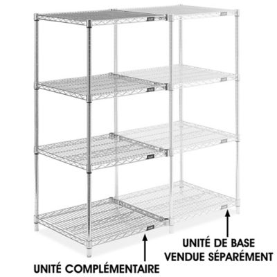 Chrome Wire Shelving Add-On Unit - 24 x 24 x 54" H-2944-54A