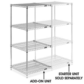 Chrome Wire Shelving Add-On Unit - 24 x 24 x 54" H-2944-54A
