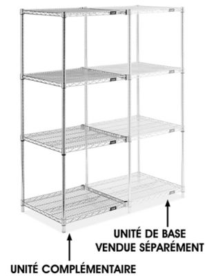 Chrome Wire Shelving Add-On Unit - 24 x 24 x 63" H-2944-63A