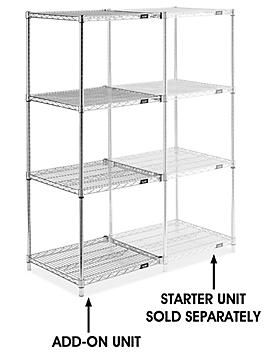 Chrome Wire Shelving Add-On Unit - 24 x 24 x 63" H-2944-63A