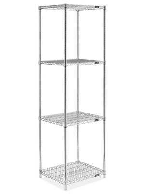 Chrome Wire Shelving Unit - 24 x 24 x 86" H-2944-86