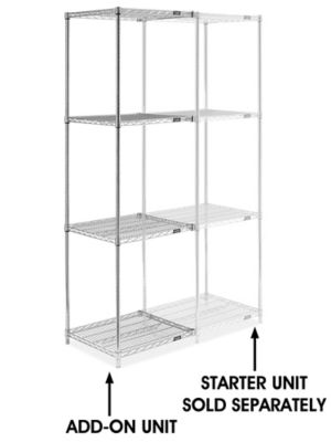 Chrome Wire Shelving Add-On Unit - 24 x 24 x 86" H-2944-86A