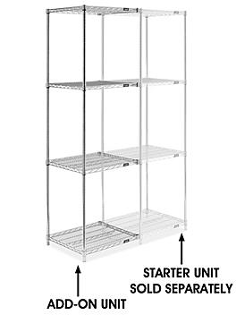 Chrome Wire Shelving Add-On Unit - 24 x 24 x 86" H-2944-86A