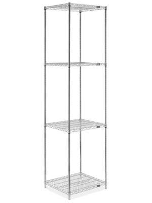 Chrome Wire Shelving Unit - 24 x 24 x 96" H-2944-96