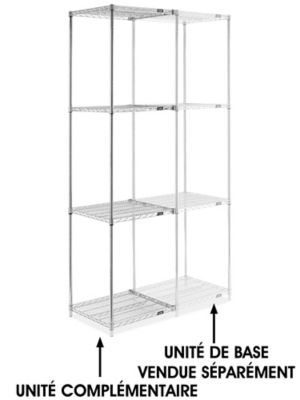 Chrome Wire Shelving Add-On Unit - 24 x 24 x 96" H-2944-96A