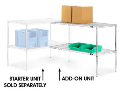  Chrome Wire Shelving Add-On Unit - 24 x 24"
