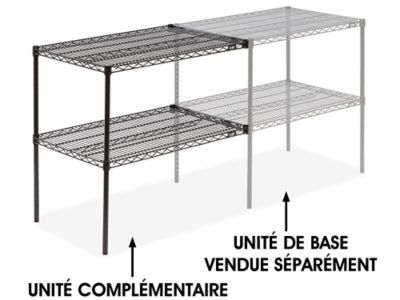 Add-On Unit for Two-Shelf Wire Shelving - 36 x 24 x 34", Black H-2945-34ABL