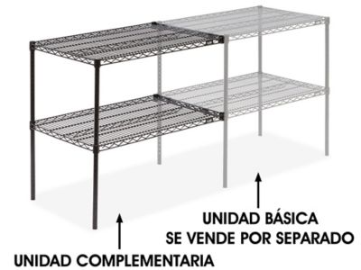 Unidad Complementaria para Estantería de Alambre de Dos Repisas - 36 x 24 x 34", Negro H-2945-34ABL