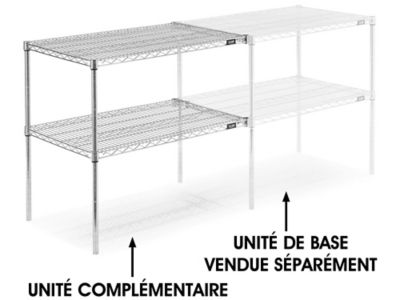 Add-On Unit for Two-Shelf Wire Shelving - 36 x 24 x 34", Chrome H-2945-34AC