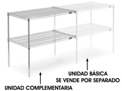 Unidad Complementaria para Estantería de Alambre de Dos Repisas - 36 x 24 x 34", H-2945-34AC Cromada