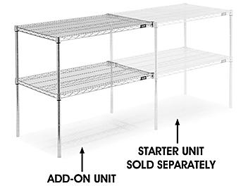 Add-On Unit for Two-Shelf Wire Shelving - 36 x 24 x 34", Chrome H-2945-34AC