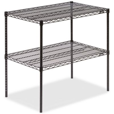 Two-Shelf Wire Shelving Unit - 36 x 24 x 34", Black H-2945-34BL