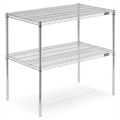 Two-Shelf Wire Shelving Unit - 36 x 24 x 34", Chrome H-2945-34C