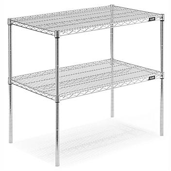 Two-Shelf Wire Shelving Unit - 36 x 24 x 34", Chrome H-2945-34C