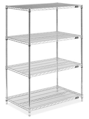 Wire Shelving Bin System with 6 shelves & 15 Shelf Bins - 24d x 36w x 74h