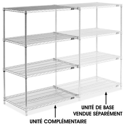 Chrome Wire Shelving Add-On Unit - 36 x 24 x 54" H-2945-54A