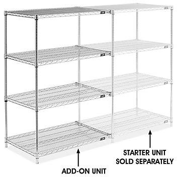 Chrome Wire Shelving Add-On Unit - 36 x 24 x 54" H-2945-54A