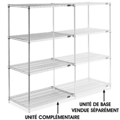 Chrome Wire Shelving Add-On Unit - 36 x 24 x 63" H-2945-63A