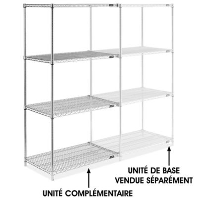 Chrome Wire Shelving Add-On Unit - 36 x 24 x 72" H-2945-72A