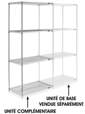 Chrome Wire Shelving Add-On Unit - 36 x 24 x 86" H-2945-86A