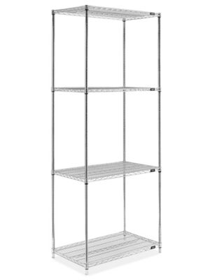 Chrome Wire Shelving Unit - 36 x 24 x 96" H-2945-96