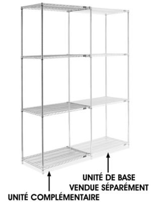 Chrome Wire Shelving Add-On Unit - 36 x 24 x 96" H-2945-96A