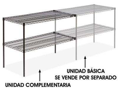 Unidad Complementaria para Estantería de Alambre de Dos Repisas - 48 x 24 x 34", Negro H-2946-34ABL