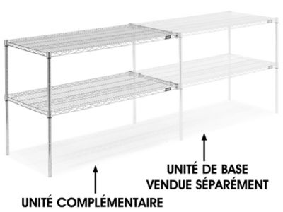 Add-On Unit for Two-Shelf Wire Shelving - 48 x 24 x 34", Chrome H-2946-34AC