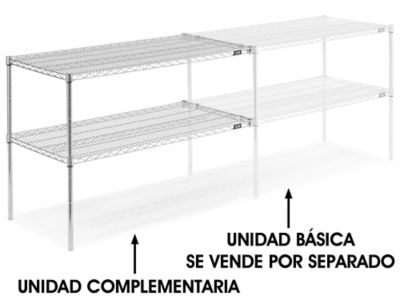 Unidad Complementaria para Estantería de Alambre de Dos Repisas - 48 x 24 x 34", H-2946-34AC Cromada
