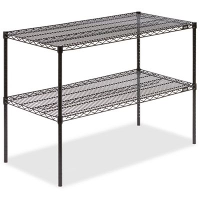 Two-Shelf Wire Shelving Unit - 48 x 24 x 34", Black H-2946-34BL