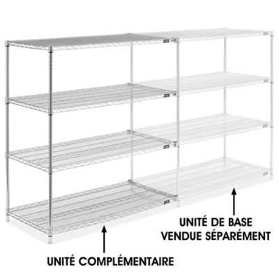 Chrome Wire Shelving Add-On Unit - 48 x 24 x 54" H-2946-54A