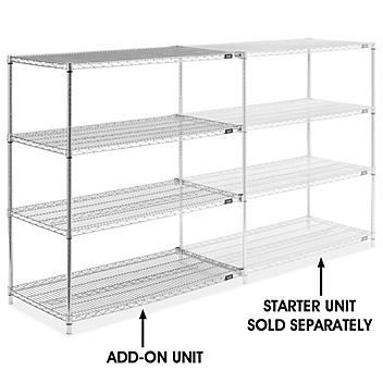 Chrome Wire Shelving Add-On Unit - 48 x 24 x 54" H-2946-54A
