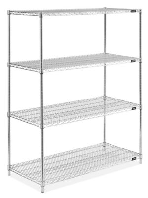 Rubbermaid Freestanding 4-Tier Multipurpose Wire Shelving Unit, Satin