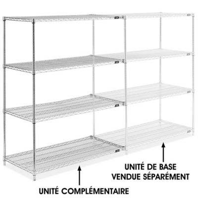 Chrome Wire Shelving Add-On Unit - 48 x 24 x 63" H-2946-63A