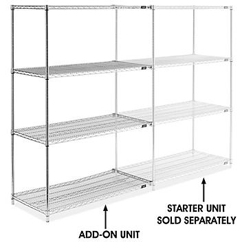 Chrome Wire Shelving Add-On Unit - 48 x 24 x 72" H-2946-72A