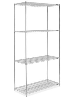 Rubbermaid Freestanding 4-Tier Multipurpose Wire Shelving Unit, Satin