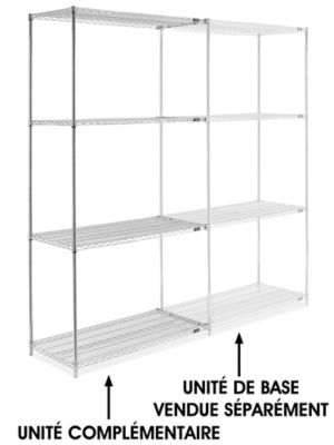 Chrome Wire Shelving Add-On Unit - 48 x 24 x 96" H-2946-96A