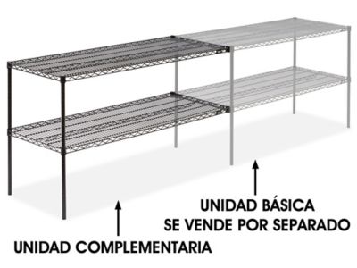 Unidad Complementaria para Estantería de Alambre de Dos Repisas - 60 x 24 x 34", Negro H-2947-34ABL