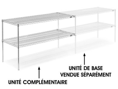 Add-On Unit for Two-Shelf Wire Shelving - 60 x 24 x 34", Chrome H-2947-34AC