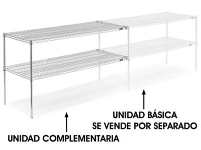 Unidad Complementaria para Estantería de Alambre de Dos Repisas - 60 x 24 x 34", H-2947-34AC Cromada