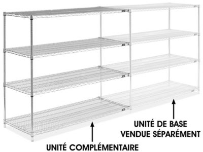 Chrome Wire Shelving Add-On Unit - 60 x 24 x 54" H-2947-54A