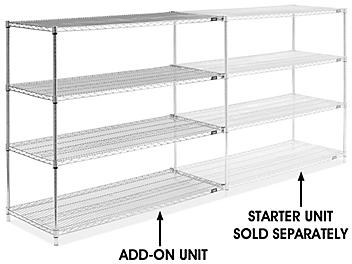 Chrome Wire Shelving Add-On Unit - 60 x 24 x 54" H-2947-54A