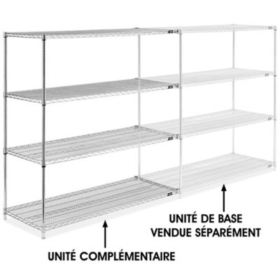 Chrome Wire Shelving Add-On Unit - 60 x 24 x 63" H-2947-63A