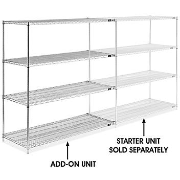 Chrome Wire Shelving Add-On Unit - 60 x 24 x 63" H-2947-63A