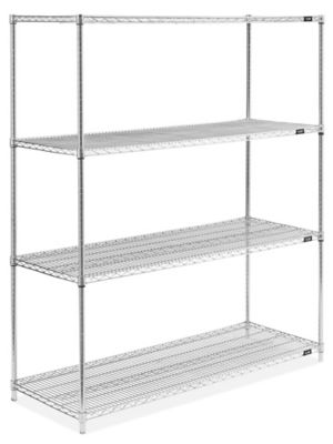 Chrome Heavy-Duty Wire Cart - 72 x 24 x 41, 3 Shelf H-1758 - Uline